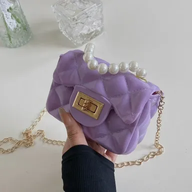 Cute Stylish Pearl Jelly Crossbody Bag For Baby